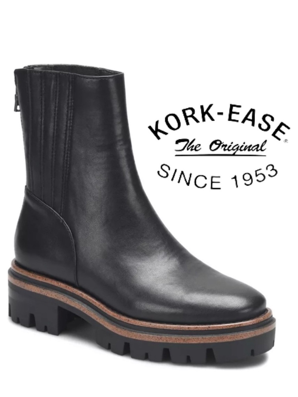 NWOB $170 Kork-Ease “Vivi” Lug Sole Zip Boots – Size 9M